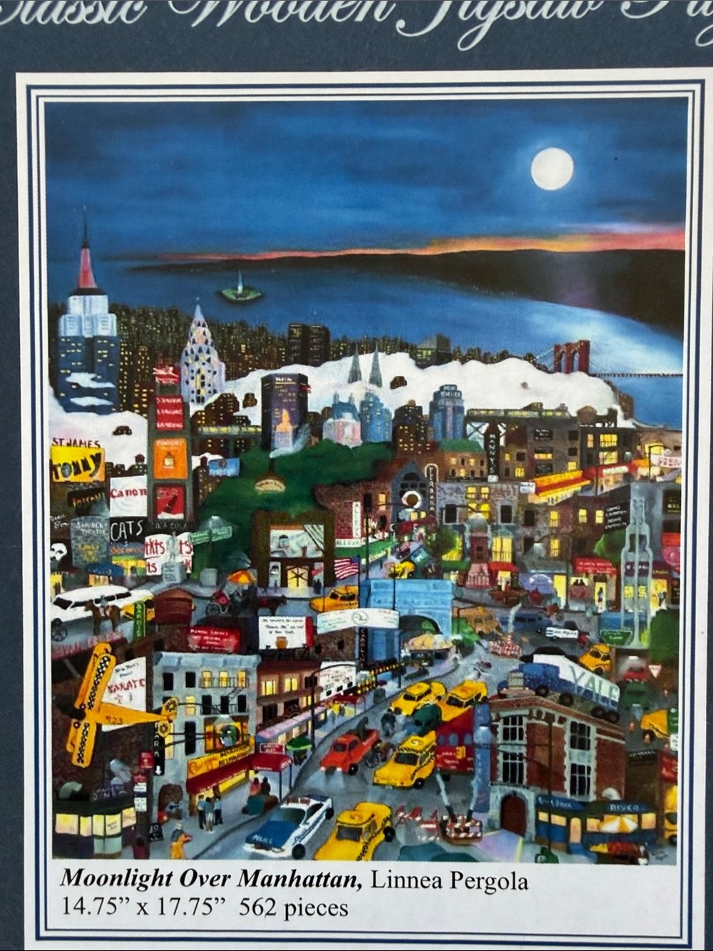 Liberty Puzzles Classic Wooden Jigsaw Puzzle - 🧩 Moonlight Over Manhattan - Picture 2 of 5